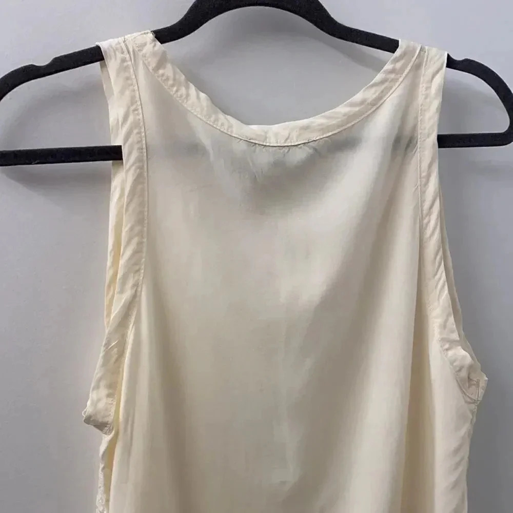 Harlowe & Graham Sleeveless Flowy Lace Cream Blouse Size S - Picture 9 of 9